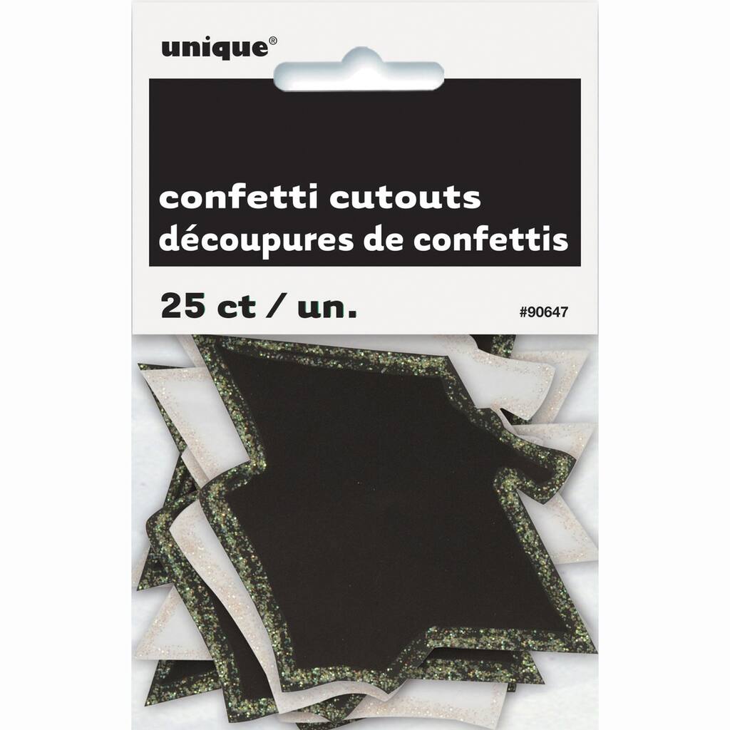Paper Cut Out Glitter Graduation Cap Decorations 25ct